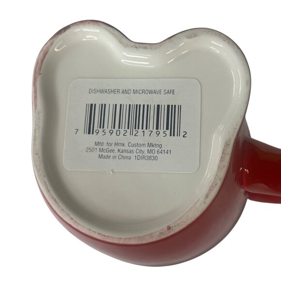 Santa Claus Ceramic Mug Lid & Spoon Red White Holiday - Picture 4 of 10